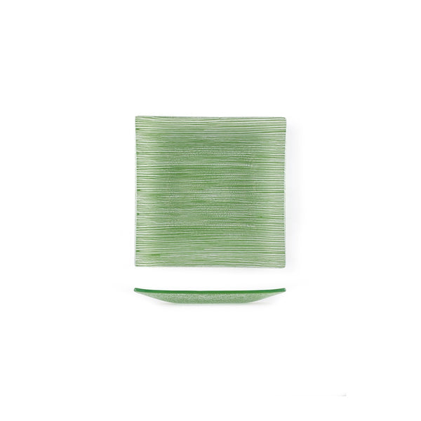 Turgla Fusion Glass 7.75" x 7.75" Square Green Glass Plate SKU: 02-414-20GRN