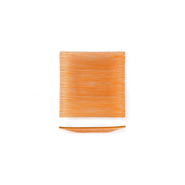 Turgla Fusion Glass 7.75" x 7.75" Square Orange Glass Plate SKU: 02-414-20ORG