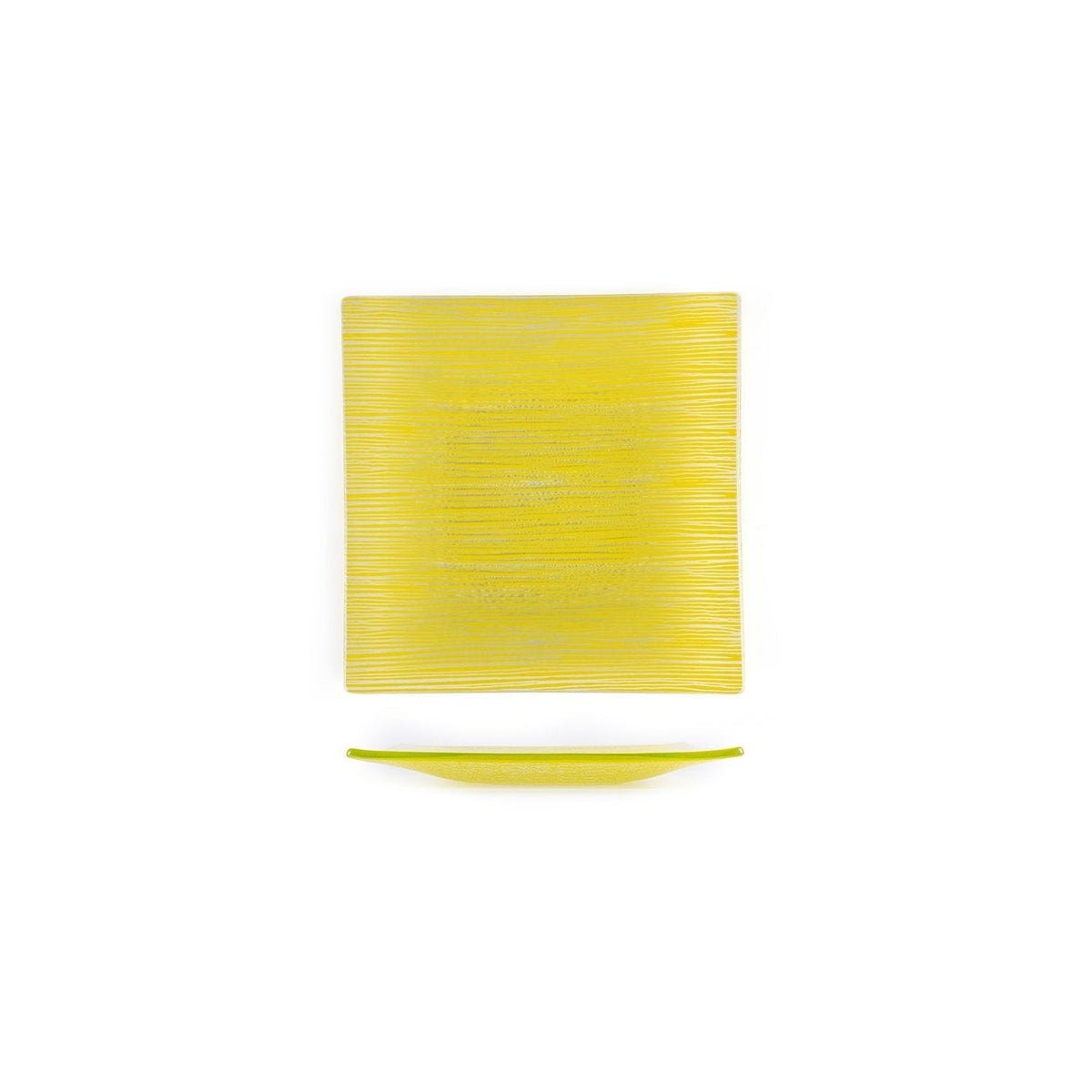 Turgla Fusion Glass 7.75" x 7.75" Square Yellow Glass Plate SKU: 02-414-20YLW