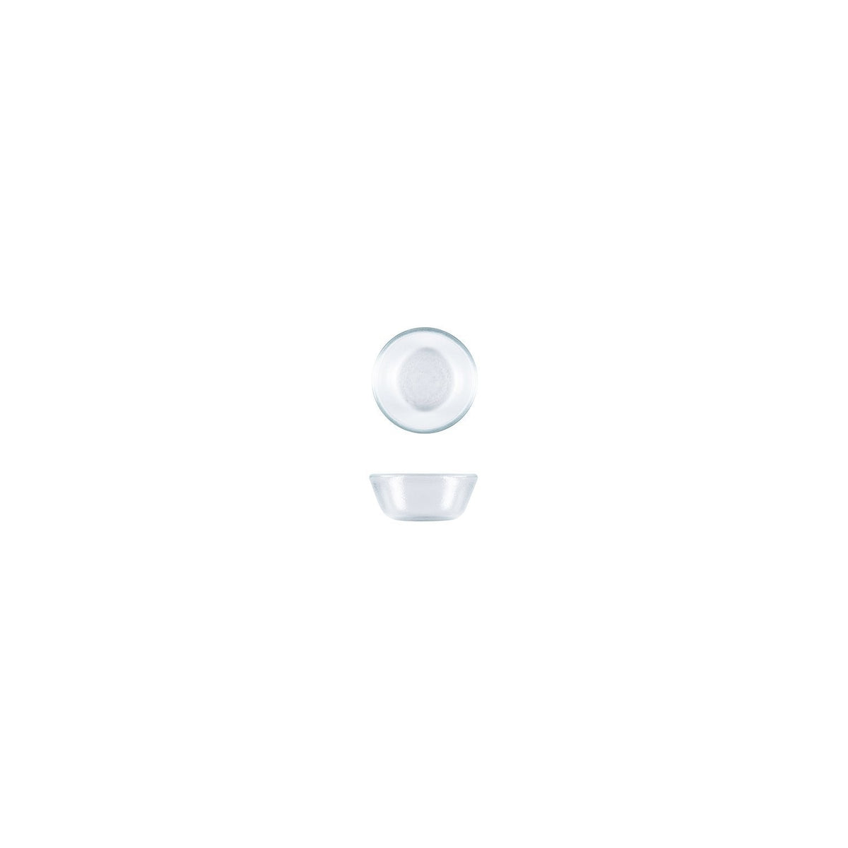 Turgla Fusion Glass dia.2" h:1" 1 oz. Round Clear Glass Ramekin SKU: 04-019-05SCLR