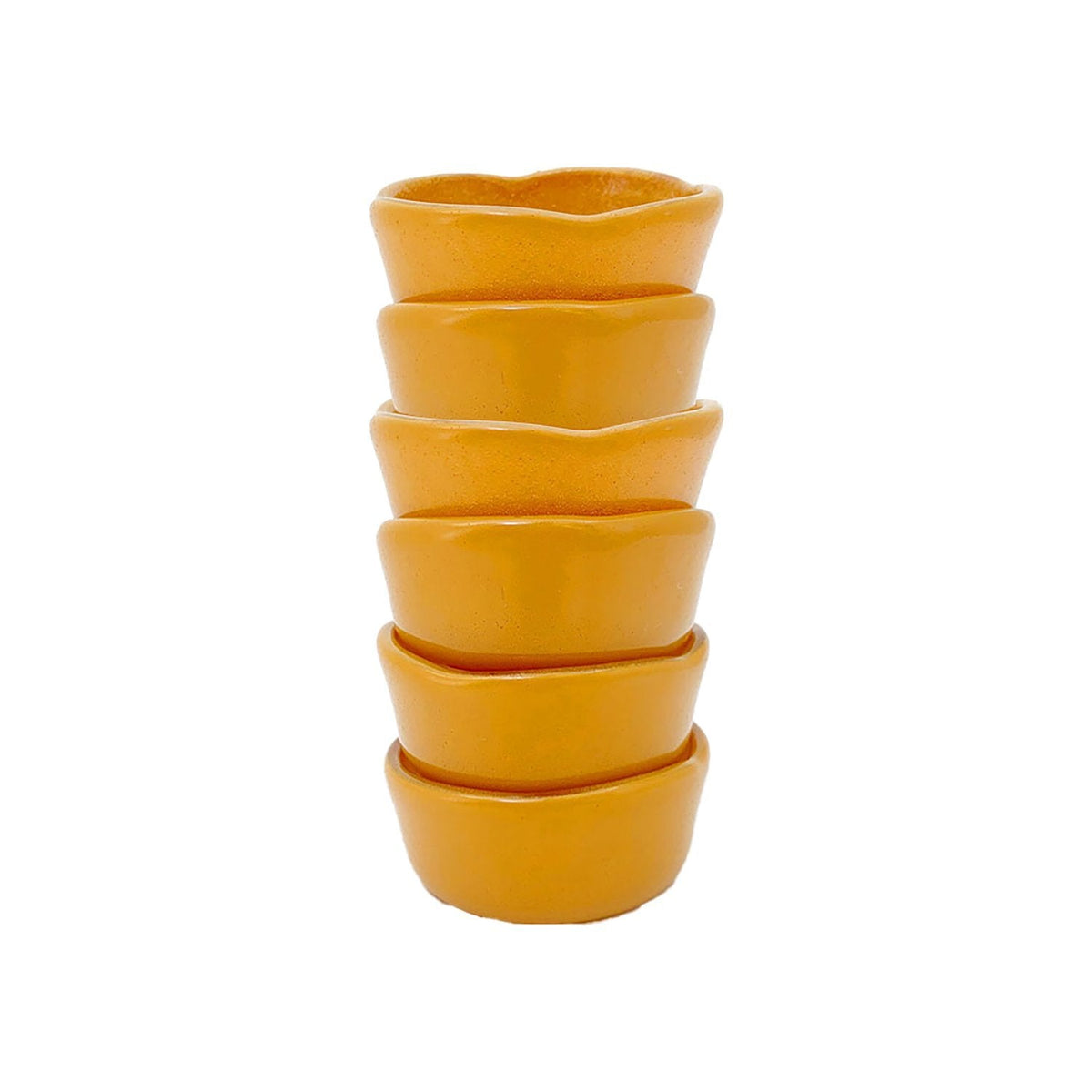 Turgla Fusion Glass dia.2" h:1" 1 oz. Round Turmeric Glass Ramekin SKU: 04-019-05TRM