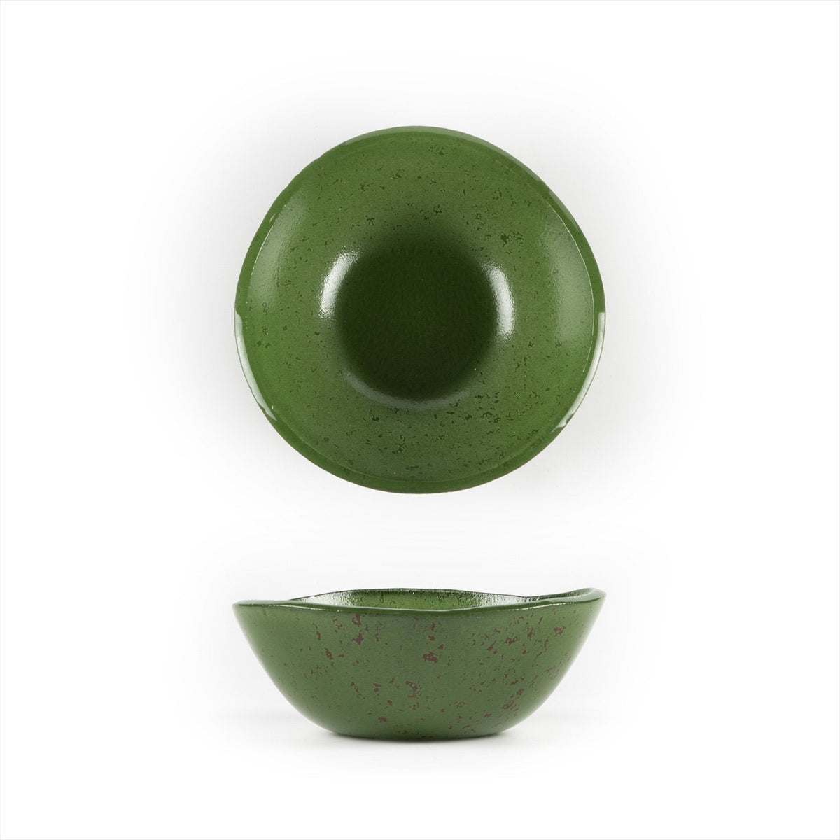 Turgla Fusion Glass dia.5.5" h:2" 14 oz. Round Basil Glass Bowl SKU: 04-019-14BSL