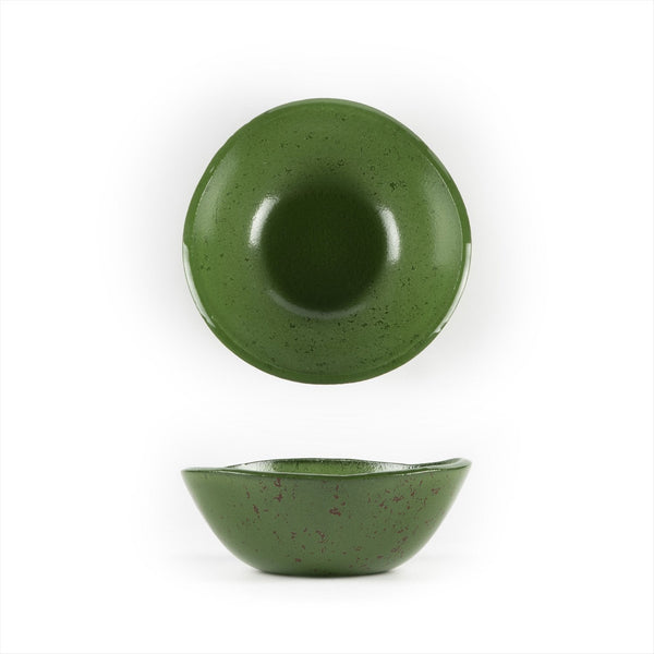 Turgla Fusion Glass dia.5.5" h:2" 14 oz. Round Basil Glass Bowl SKU: 04-019-14BSL