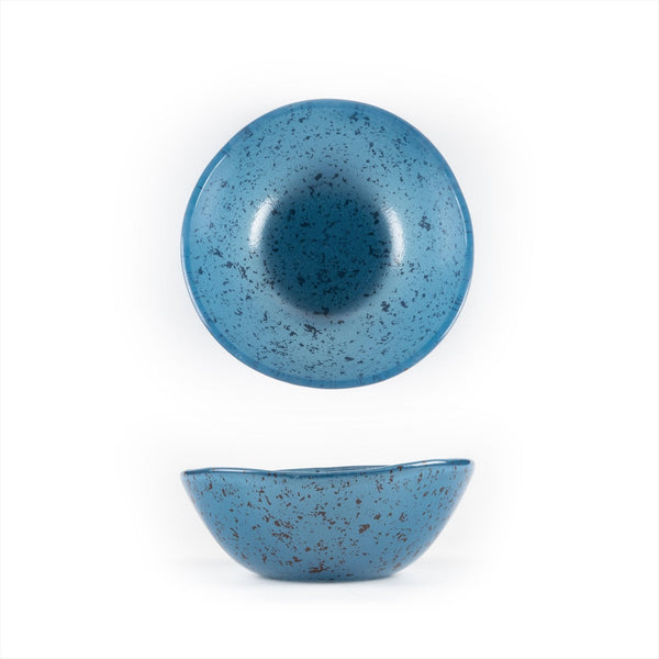 Turgla Fusion Glass dia.5.5" h:2" 14 oz. Round Blue Glass Bowl SKU: 04-019-14INGS