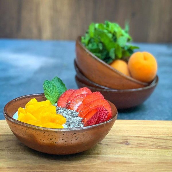 Turgla Fusion Glass dia.5.5" h:2" 14 oz. Round Paprika Glass Bowl SKU: 04-019-14PPKS