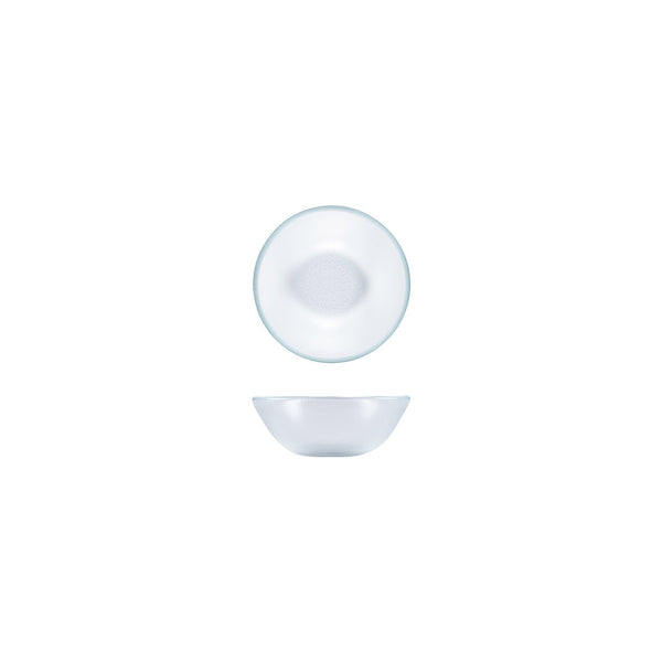 Turgla Fusion Glass dia.5.5" h:2" 14 oz. Round Clear Glass Bowl SKU: 04-019-14SCLR