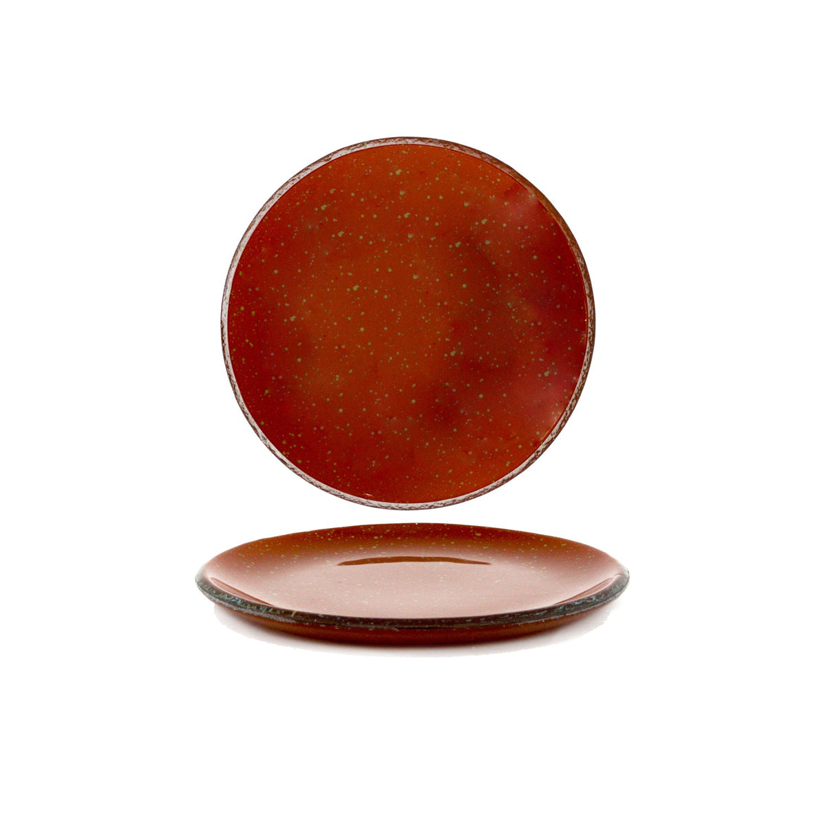 Turgla Fusion Glass dia.6.25" Round Paprika Glass Plate SKU: 04-305-16PPKS