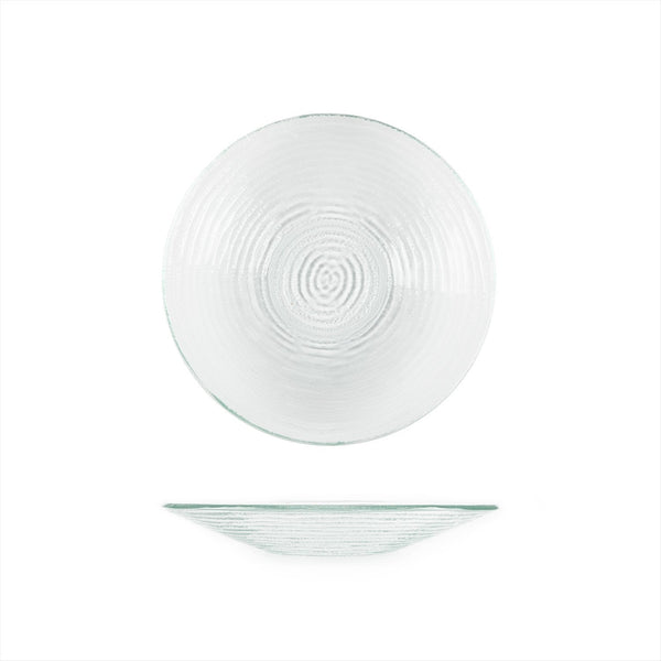 Turgla Fusion Glass dia.11.75" h:1.5" 32 oz. Round Clear Glass Bowl SKU: 04-316-30CLR