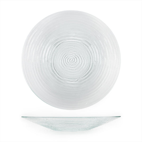 Turgla Fusion Glass dia.17.75" h:3" 4.5 qt. Round Clear Glass Bowl SKU: 04-316-45CLR