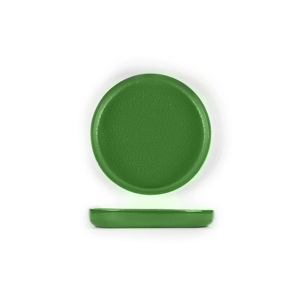 Turgla Fusion Glass dia.9.5" Round Basil Glass Plate SKU: 04-385-24BSL