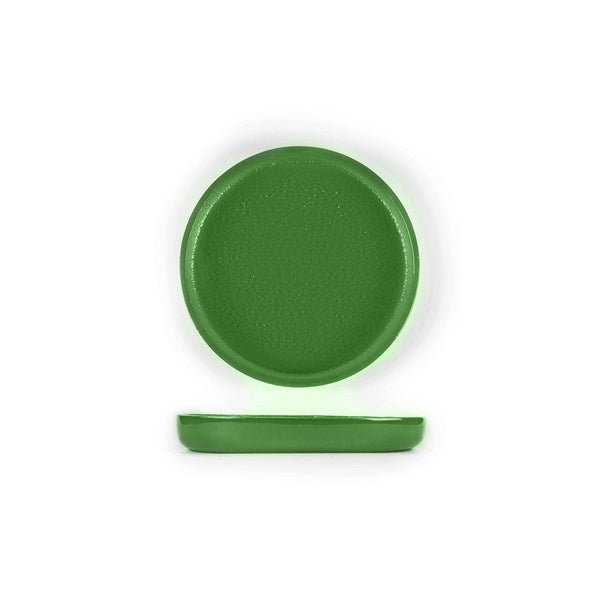 Turgla Fusion Glass dia.9.5" Round Basil Glass Plate SKU: 04-385-24BSL