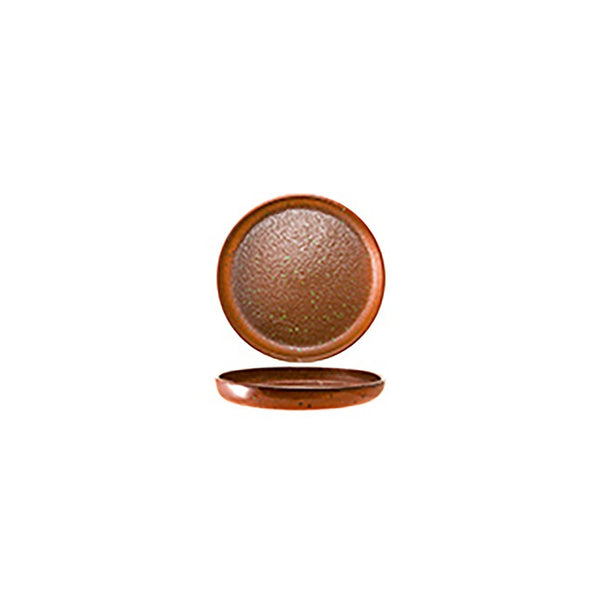 Turgla Fusion Glass dia.9.5" Round Paprika Glass Plate SKU: 04-385-24PPKS