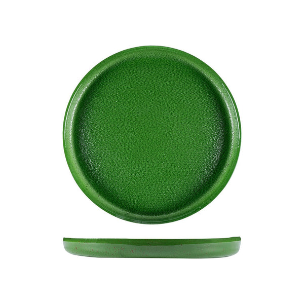 Turgla Fusion Glass dia.13.5" h:1" Round Basil Glass Platter SKU: 04-385-34BSL