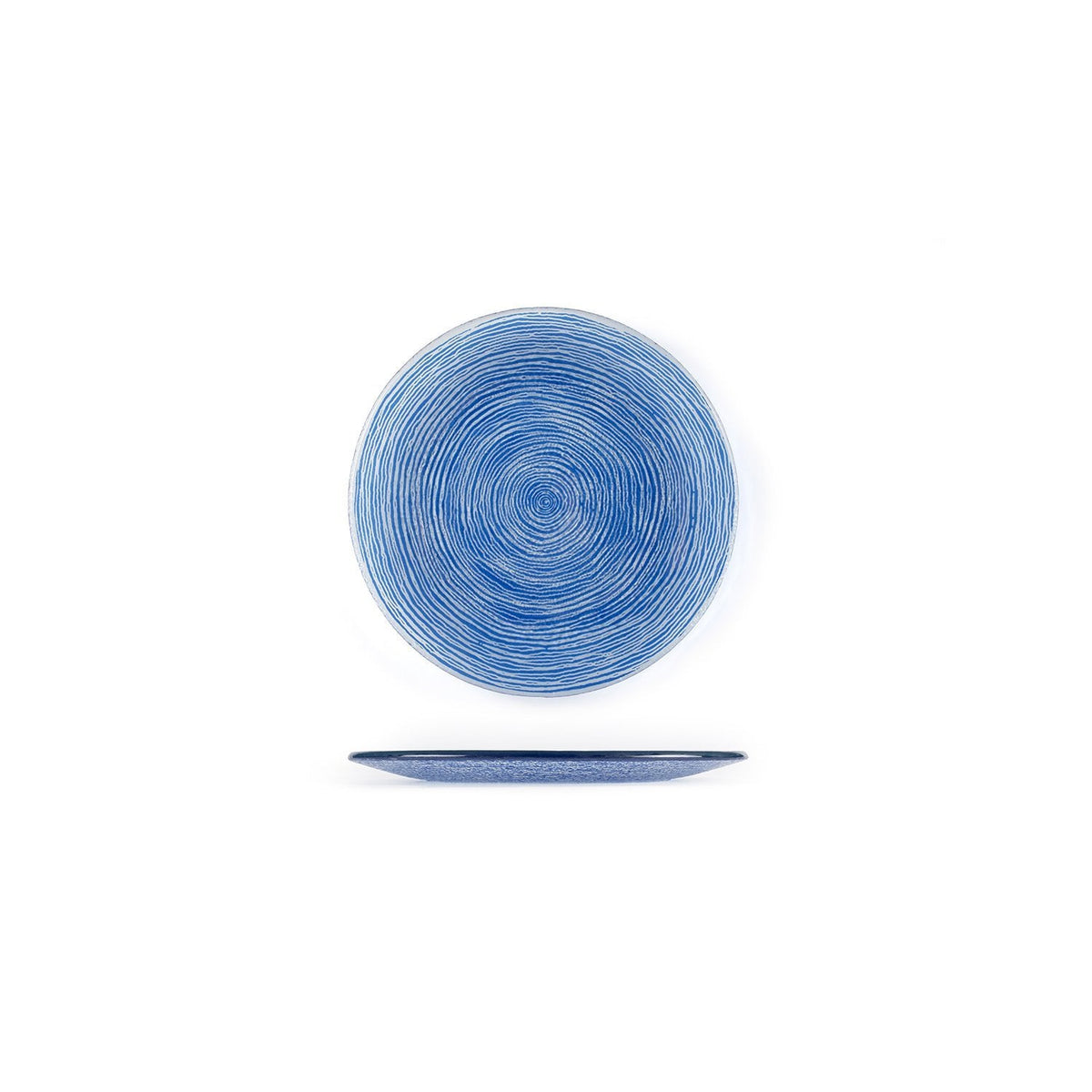 Turgla Fusion Glass dia.7.75" Round Blue Glass Plate SKU: 04-396-20CBL