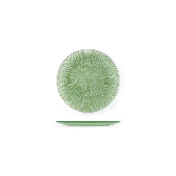 Turgla Fusion Glass dia.7.75" Round Green Glass Plate SKU: 04-396-20GRN