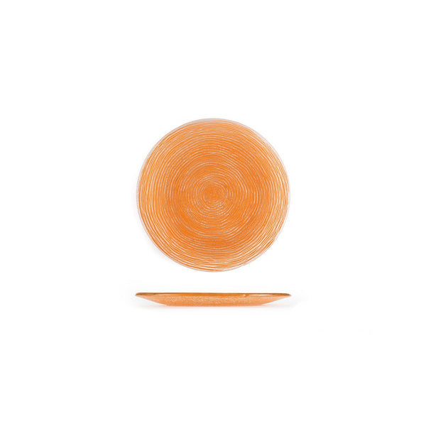 Turgla Fusion Glass dia.7.75" Round Orange Glass Plate SKU: 04-396-20ORG