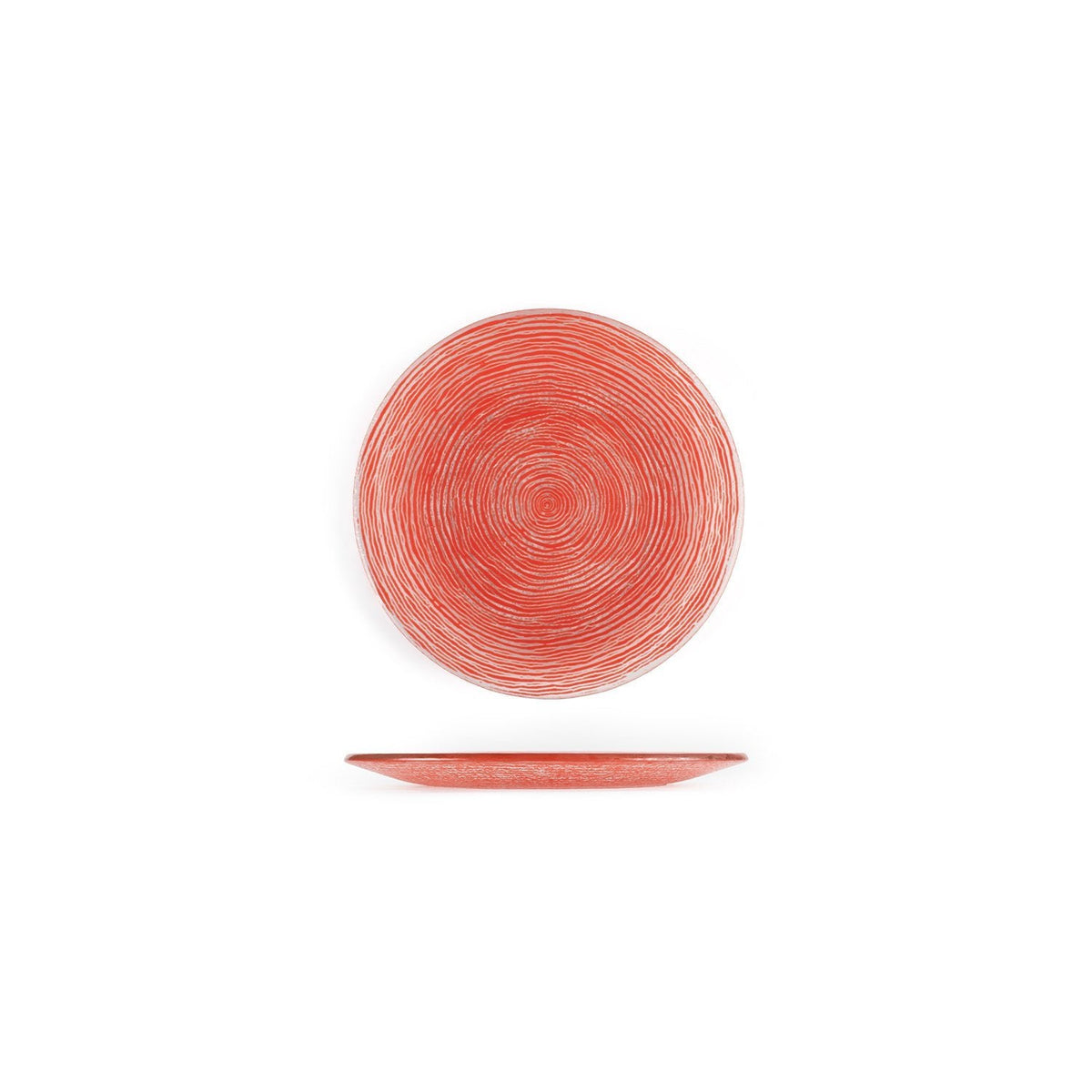 Turgla Fusion Glass dia.7.75" Round Red Glass Plate SKU: 04-396-20RED