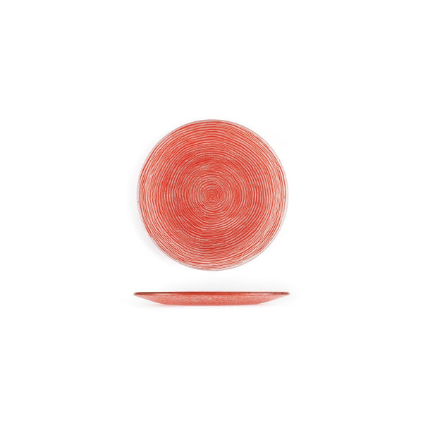 Turgla Fusion Glass dia.7.75" Round Red Glass Plate SKU: 04-396-20RED