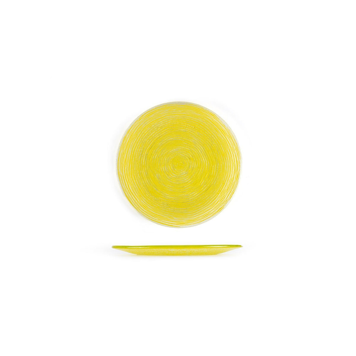 Turgla Fusion Glass dia.7.75" Round Yellow Glass Plate SKU: 04-396-20YLW