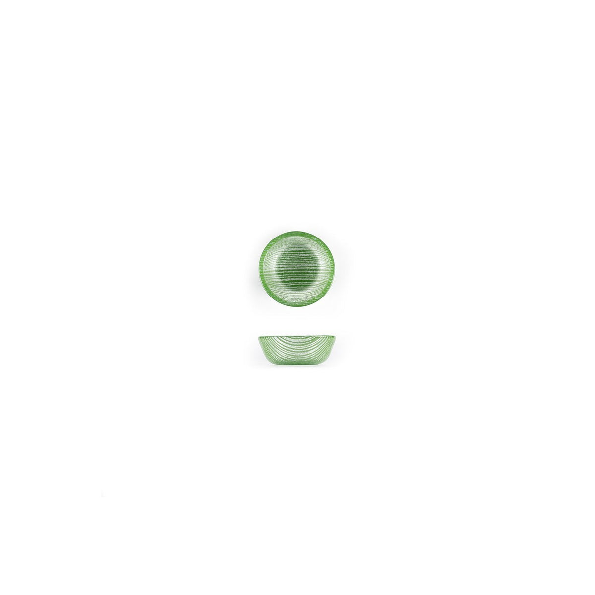 Turgla Fusion Glass dia.2.75" h:1.25" 4 oz. Round Green Glass Ramekin SKU: 04-415-07GRN
