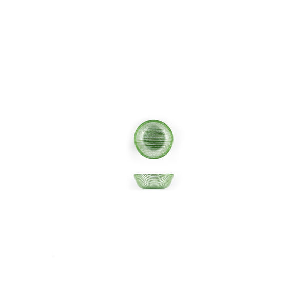 Turgla Fusion Glass dia.2.75" h:1.25" 4 oz. Round Green Glass Ramekin SKU: 04-415-07GRN