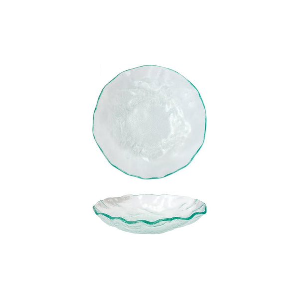 Turgla Fusion Glass dia.8" h:2" 16 oz. Round Clear Glass Bowl SKU: 04-522-20CLR