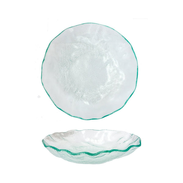 Turgla Fusion Glass dia.12" h:2.25" 60 oz. Round Clear Glass Bowl SKU: 04-522-29CLR