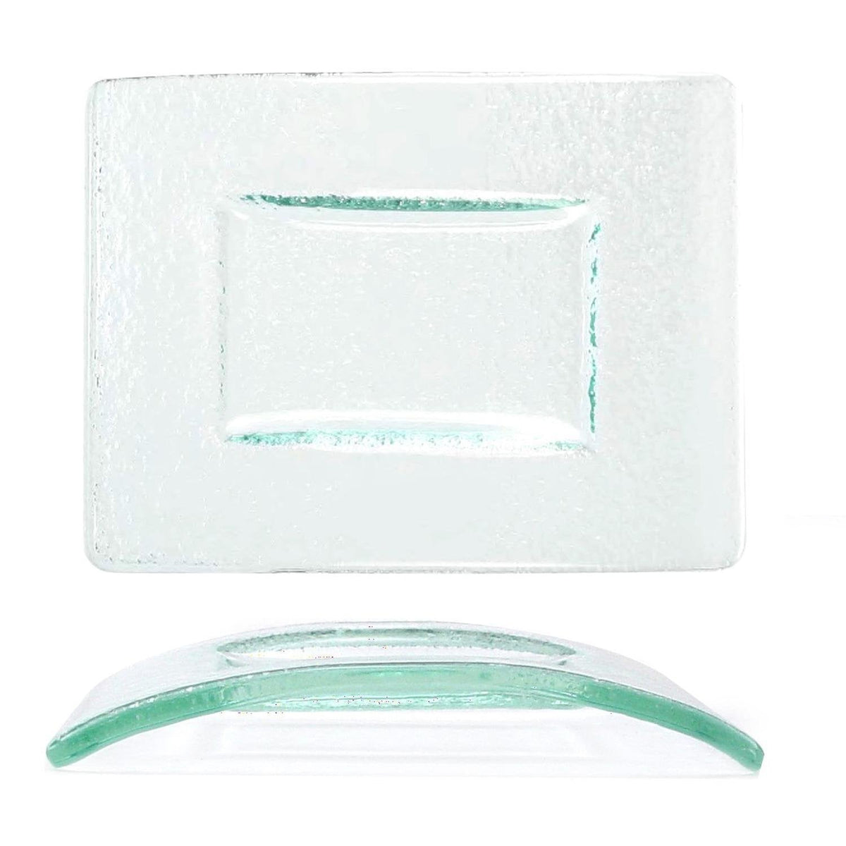 Turgla Fusion Glass 6" x 4" Rectangular Clear Glass Plate SKU: 05-004-15CLR