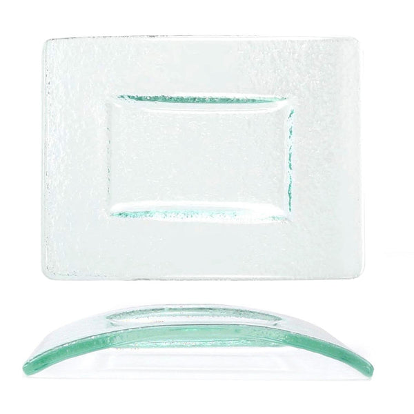 Turgla Fusion Glass 6" x 4" Rectangular Clear Glass Plate SKU: 05-004-15CLR