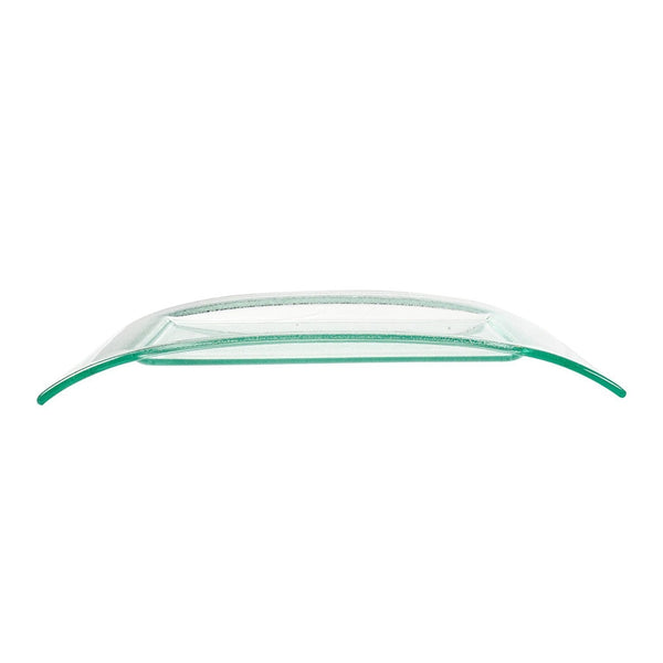 Turgla Fusion Glass 12" x 9.5" x h:1.5" Rectangular Clear Glass Platte SKU: 05-124-30CLR