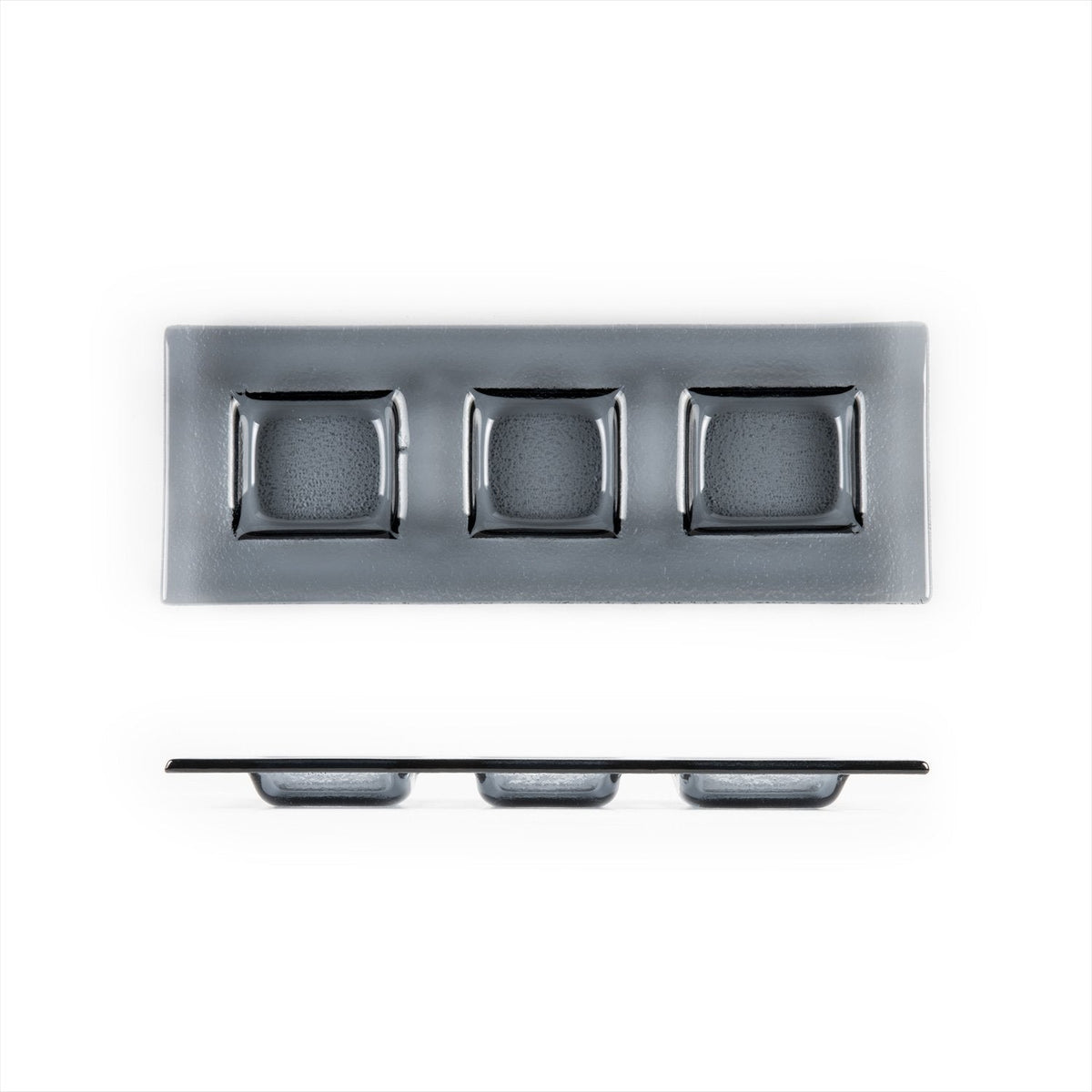 Turgla Fusion Glass 12.25" x 4" Rectangular Charcoal Glass Sectional P SKU: 06-016-31CHR