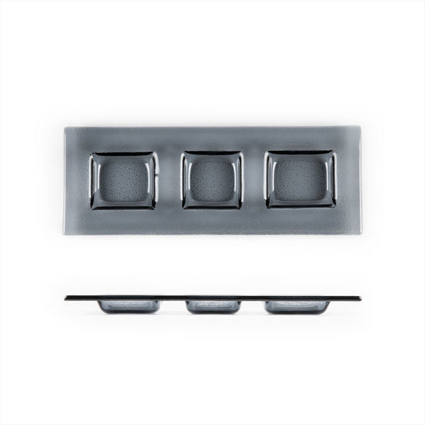 Turgla Fusion Glass 12.25" x 4" Rectangular Charcoal Glass Sectional P SKU: 06-016-31CHR
