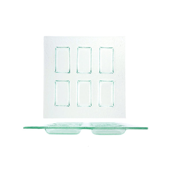 Turgla Fusion Glass 11.75" x 11.75" Square Clear Glass Sectional Plate SKU: 06-018-30CLR