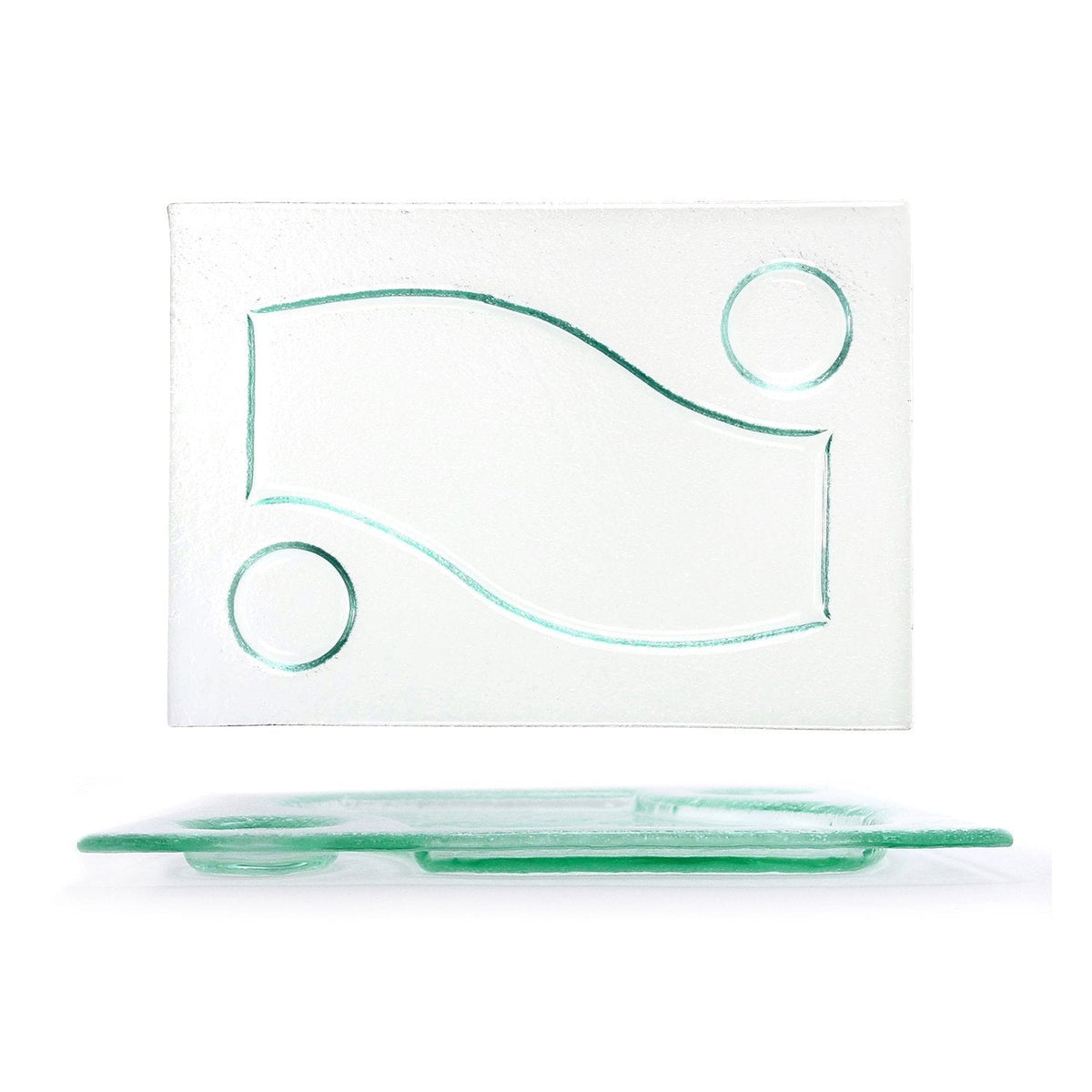 Turgla Fusion Glass 12.25" x 8.75" Rectangular Clear Glass Sectional P SKU: 06-655-31CLR