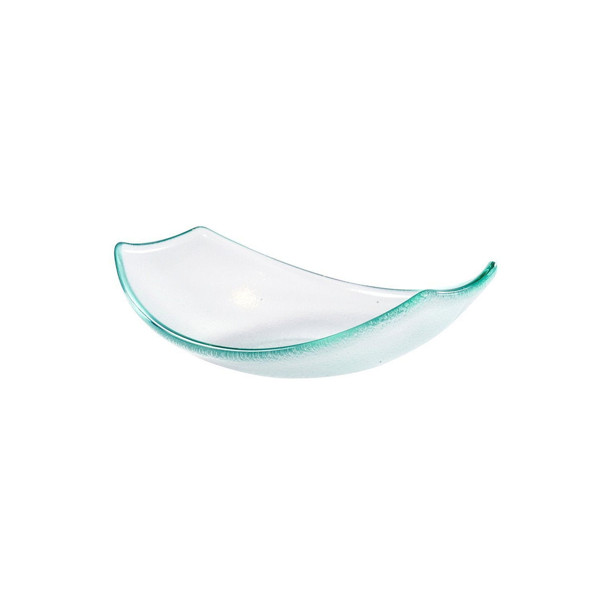 Turgla Fusion Glass 7" x 5.25" x h:2" 5 oz. Oval Clear Glass Bowl SKU: 10-025-18CLR
