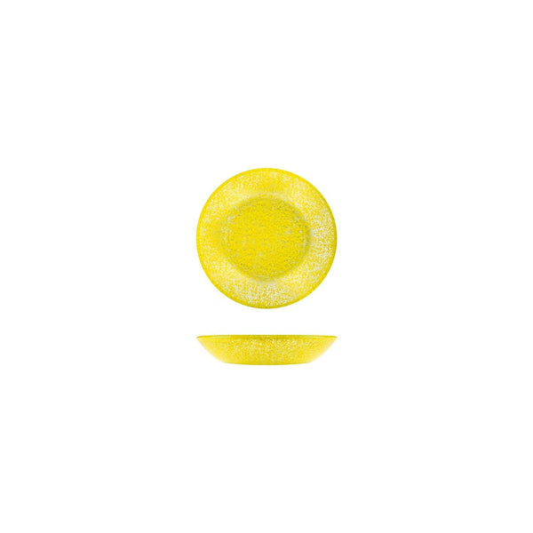 Turgla Fusion Glass dia.5.5" h:1.25" 8 oz. Round Yellow Glass Bowl SKU: 10-027-14YLW