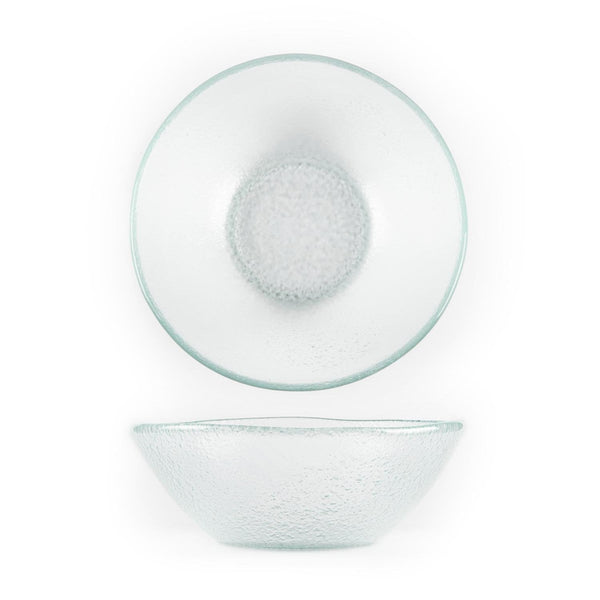 Turgla Fusion Glass dia.7" h:2" 16 oz. Round Clear Glass Bowl SKU: 10-027-19CLR