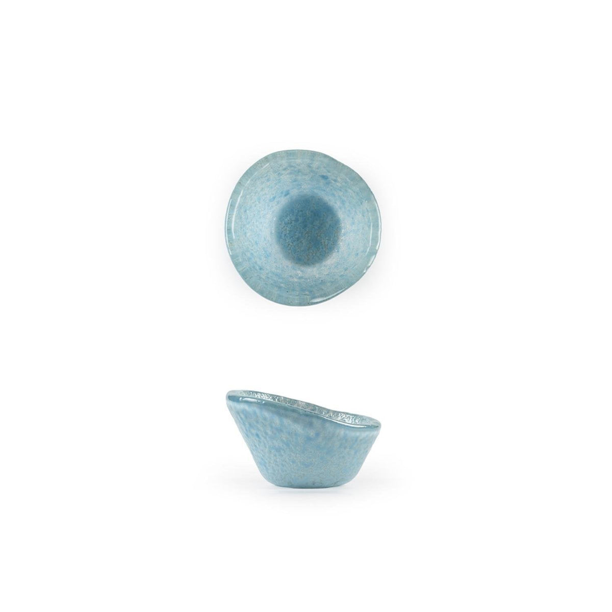 Turgla Fusion Glass dia.2.75" h:1.5" 2 oz. Round Blue Glass Ramekin SKU: 10-029-06BBL