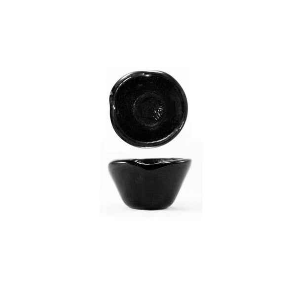 Turgla Fusion Glass dia.2.75" h:1.5" 2 oz. Round Black Glass Ramekin SKU: 10-029-06BLK