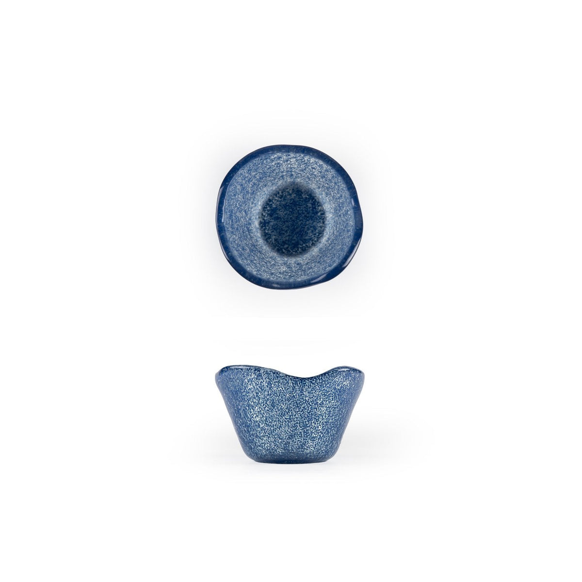 Turgla Fusion Glass dia.2.75" h:1.5" 2 oz. Round Blue Glass Ramekin SKU: 10-029-06CBL