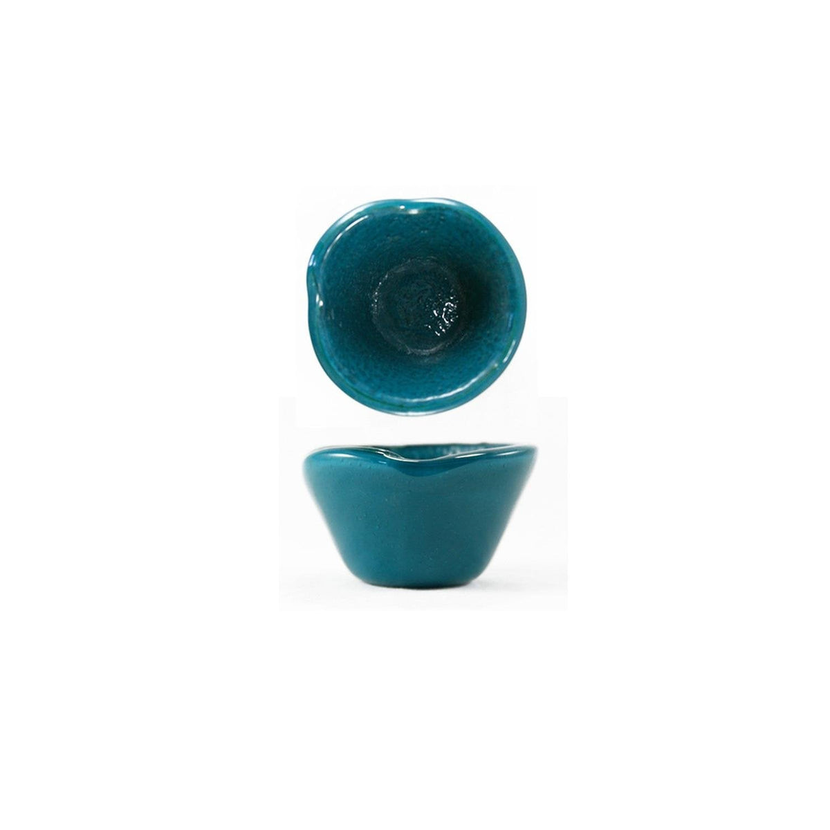 Turgla Fusion Glass dia.2.75" h:1.5" 2 oz. Round Blue Glass Ramekin SKU: 10-029-06TRQ