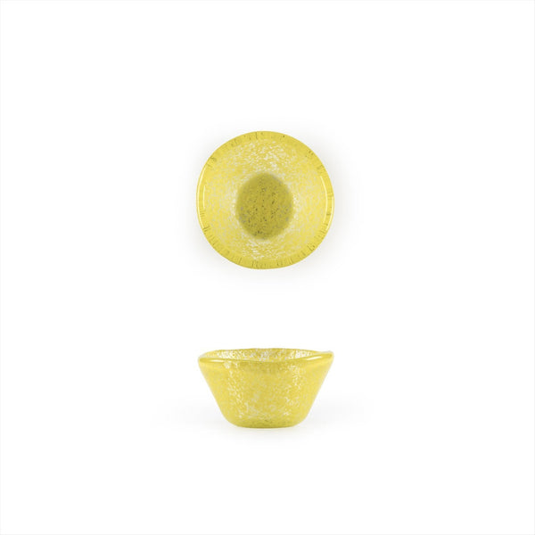 Turgla Fusion Glass dia.2.75" h:1.5" 2 oz. Round Yellow Glass Ramekin SKU: 10-029-06YLW