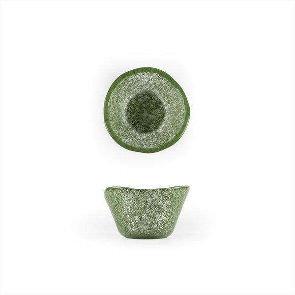 Turgla Fusion Glass dia.3.25" h:2" 4 oz. Round Green Glass Ramekin SKU: 10-029-09GRN