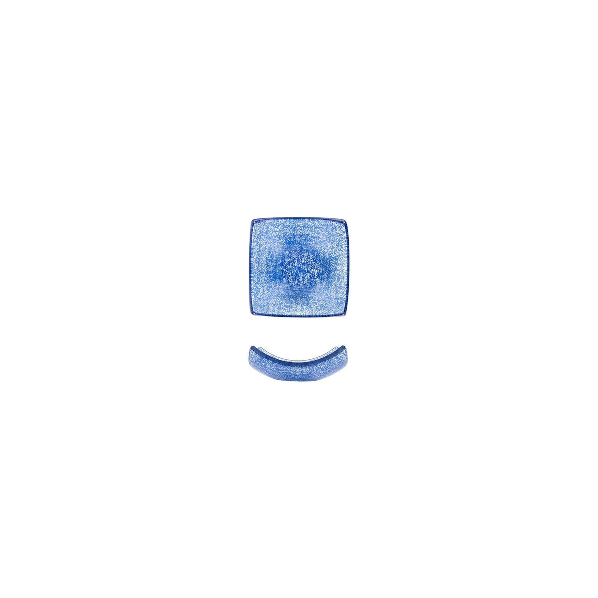 Turgla Fusion Glass 3.5" x 3.5" x h:1.25" 3 oz. Square Blue Glass Rame SKU: 10-031-09CBL