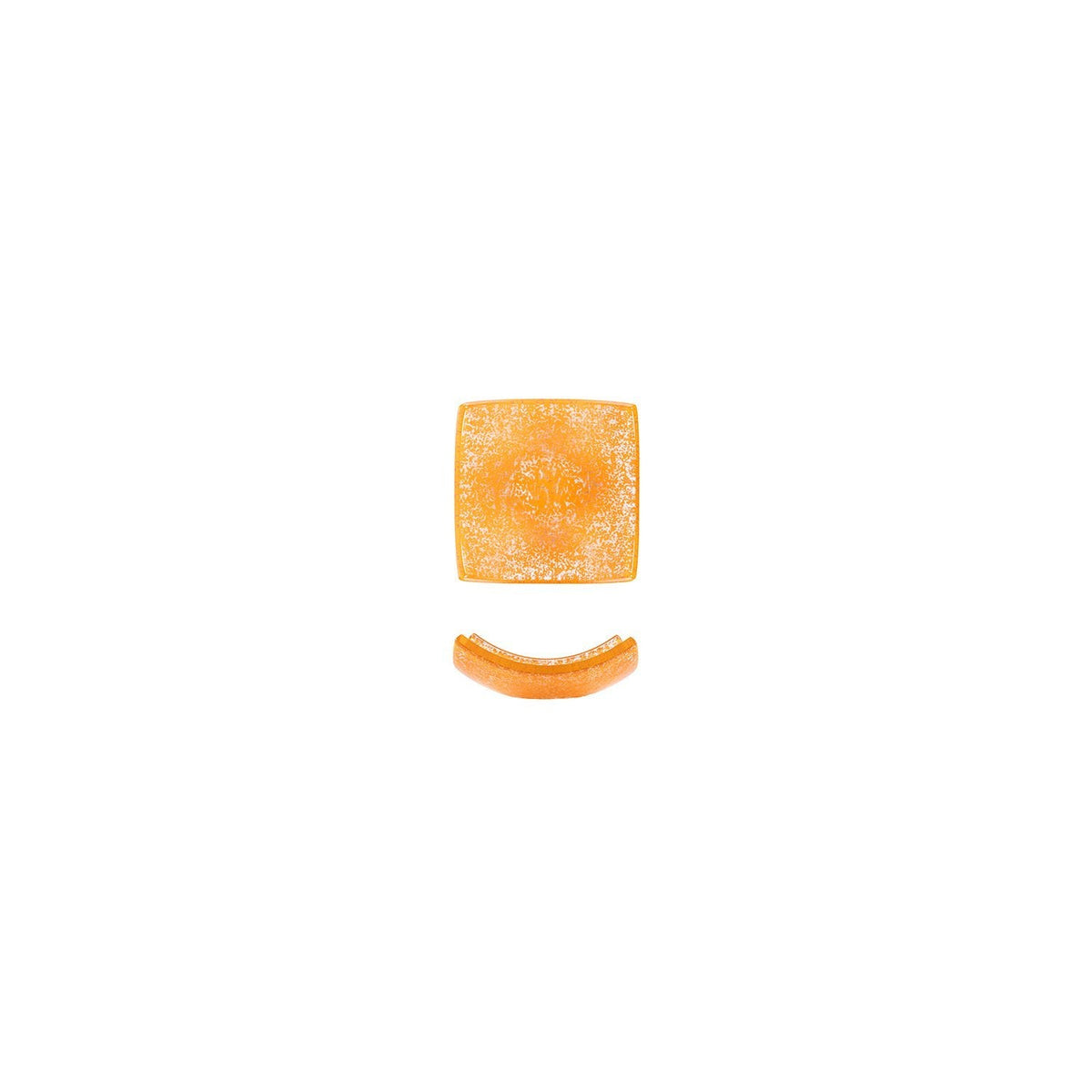 Turgla Fusion Glass 3.5" x 3.5" x h:1.25" 3 oz. Square Orange Glass Ra SKU: 10-031-09ORG