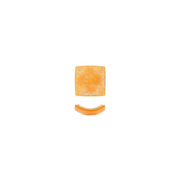Turgla Fusion Glass 3.5" x 3.5" x h:1.25" 3 oz. Square Orange Glass Ra SKU: 10-031-09ORG
