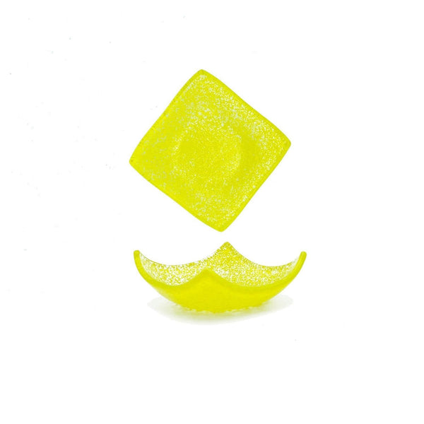 Turgla Fusion Glass 3.5" x 3.5" x h:1.25" 3 oz. Square Yellow Glass Ra SKU: 10-031-09YLW