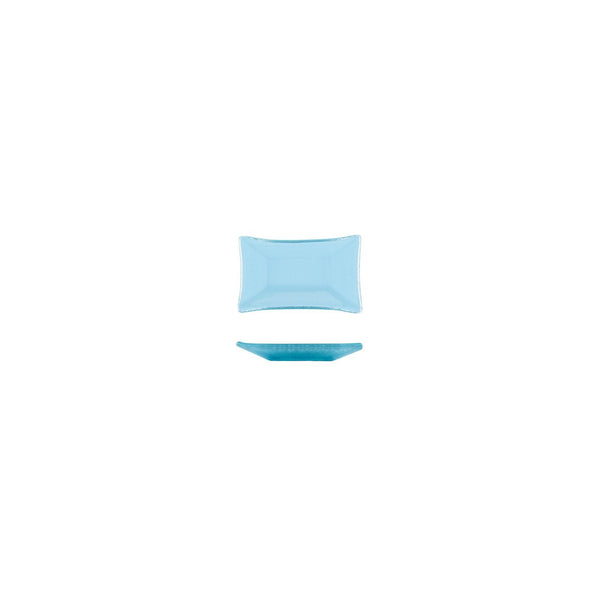 Turgla Fusion Glass 4.25" x 2.5" x h:0.5" 1 oz. Rectangular Blue Glass SKU: 10-034-11BBL