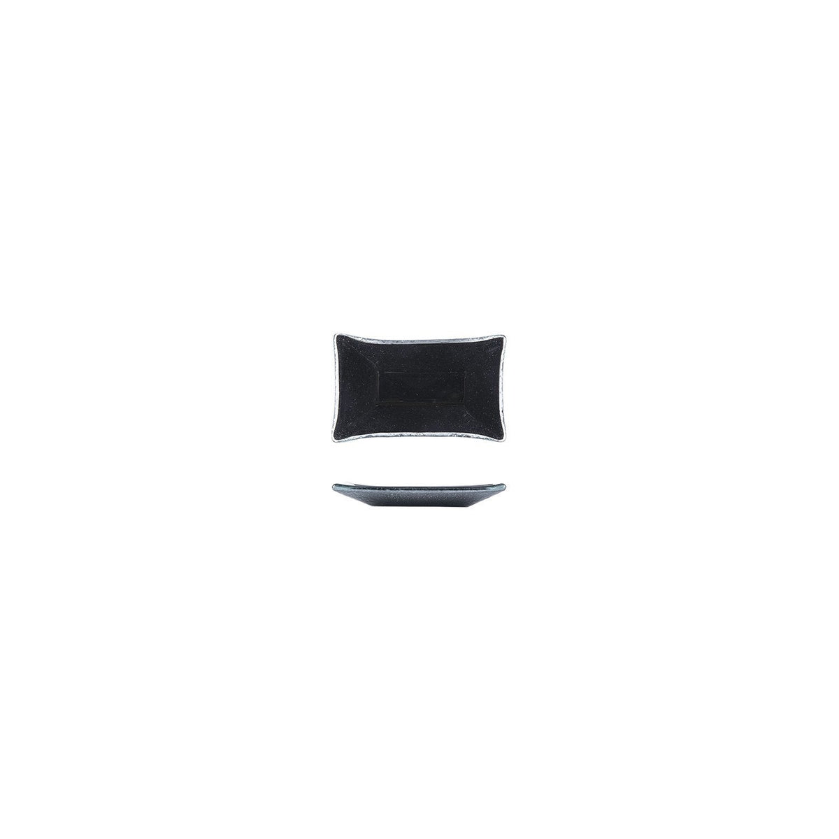 Turgla Fusion Glass 4.25" x 2.5" x h:0.5" 1 oz. Rectangular Black Glas SKU: 10-034-11BLK