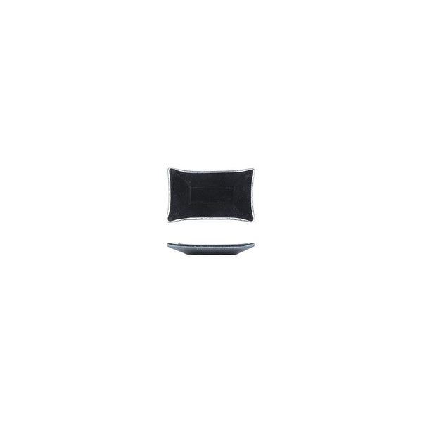 Turgla Fusion Glass 4.25" x 2.5" x h:0.5" 1 oz. Rectangular Black Glas SKU: 10-034-11BLK